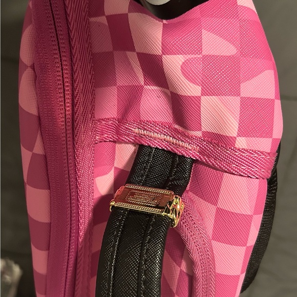 Sprayground Pink Checkered Shark Backpack - Picture 6 of 6